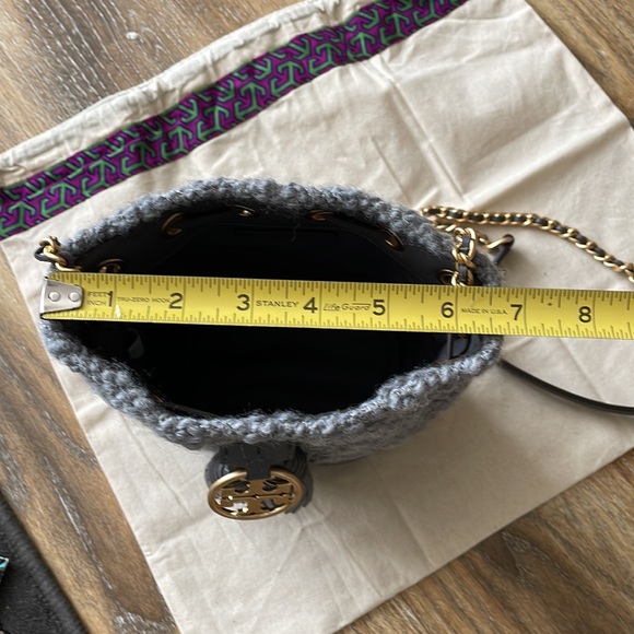 Tory Burch Fleming Soft Boucle Mini Bucket Bag Carbon Style 89764 NWT - Picture 12 of 16